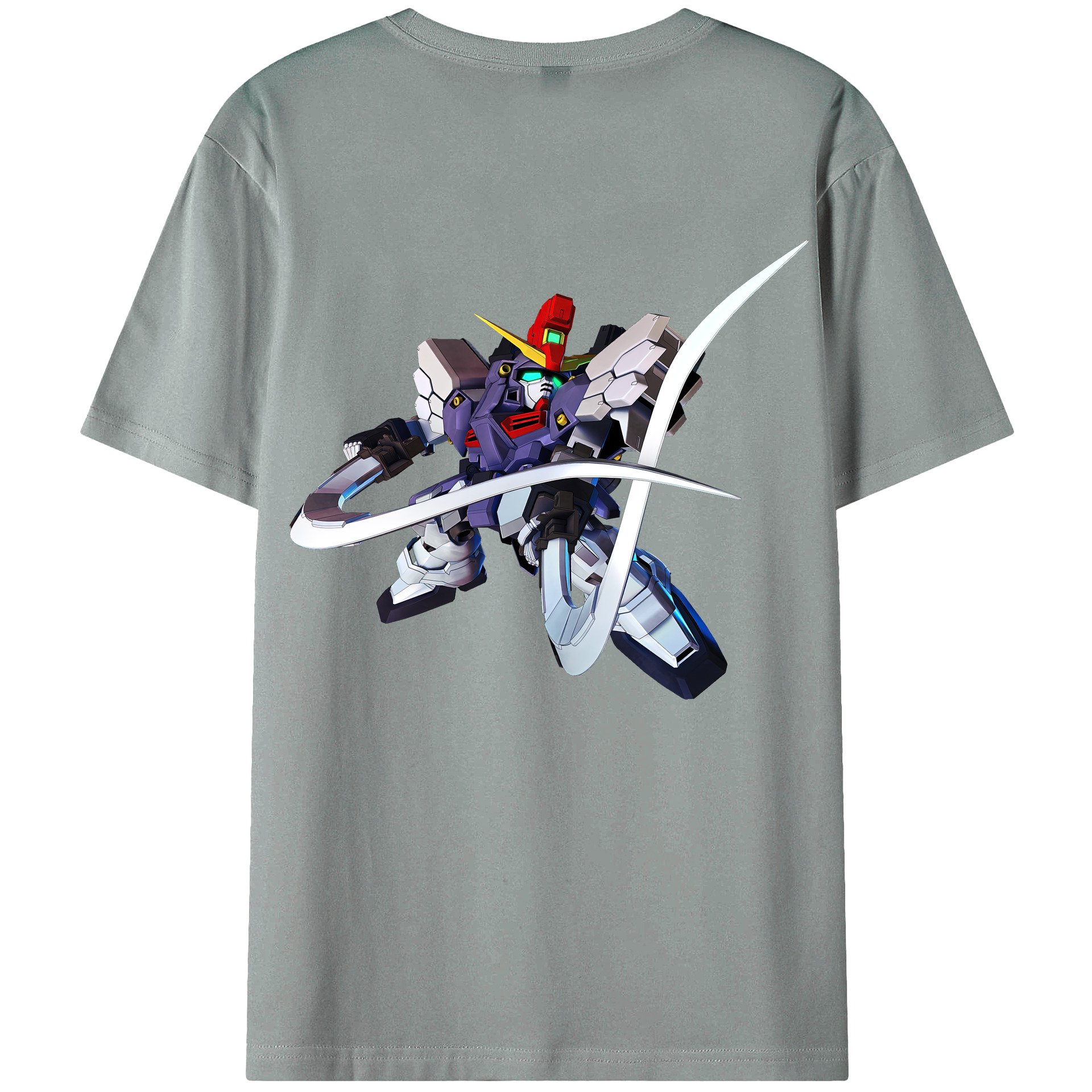 （画像用） 機動戦士ガンダム Mobile Suit Gundam 綿100％ メンズ半袖Tシャツ（バックプリント） 通気性